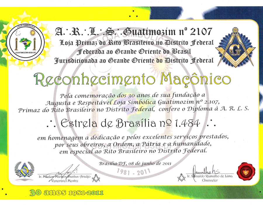 Diploma de Reconhecimento e Gratidão
