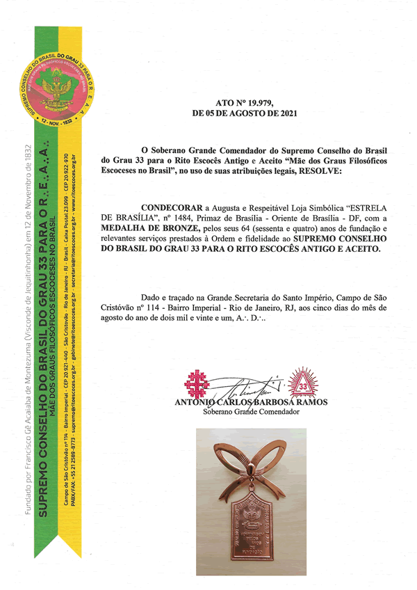 Medalha de Bronze — Mérito Fraternal