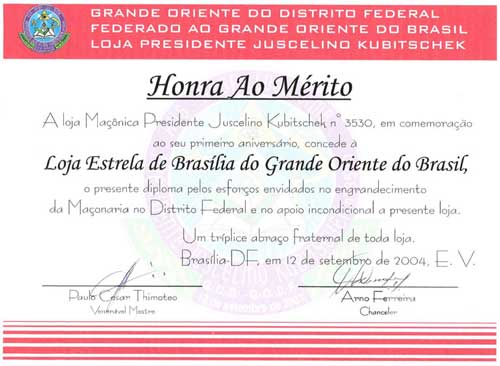 Tributo Fraternal — ARLS JK