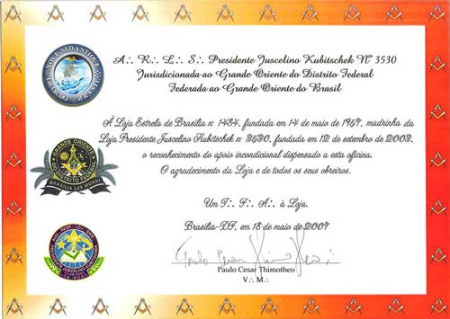 Homenagem Fraternal — Lojas do Distrito Federal